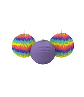 Tie-Dye 'Feeling Groovy' Paper Lanterns (3ct)
