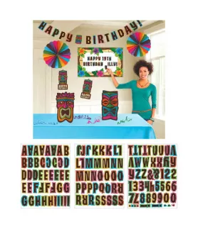 Hawaiian Luau Tiki Customizable Room Decorating Kit (11pc)