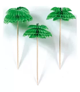Hawaiian Luau Palm Tree Honeycomb Picks (12ct)