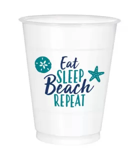 Summer 'Sea Sand Sun' 16oz Plastic Cups (25ct)