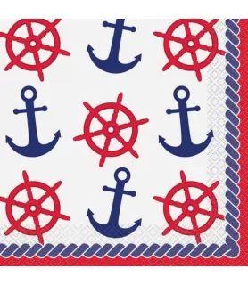 Summer 'Nautical Anchors' Lunch Napkins (16ct)