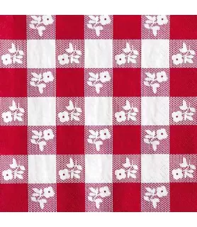 Summer Red and White Gingham Small Napkins (18ct)