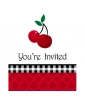 Cherry Black And White Gingham Invitations w/ Envelopes (8ct) Cherry Black And White Gingham Invitations w/ Envelopes (8ct)