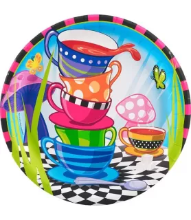 Topsy Turvy Tea Party Large Paper Plates (8ct)