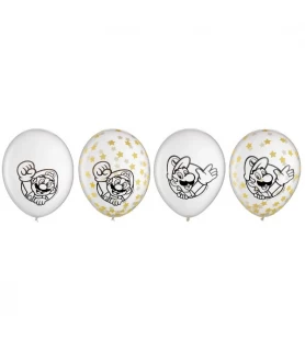 Super Mario Brothers Latex Confetti Balloons (6ct)