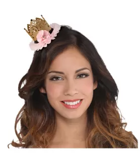 Sweet 16 'Blush' Mini Crown Hair Clip (1ct)
