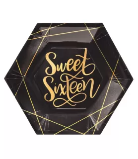 Sweet 16 'Elegant' Large Octagonal Paper Plates (8ct)