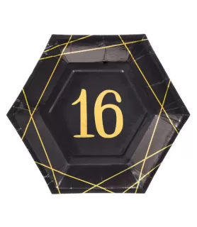 Sweet 16 'Elegant' Small Octagonal Paper Plates (8ct)