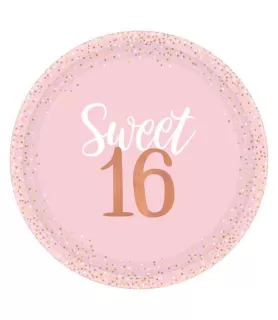Sweet 16 'Blush' Extra Large Paper Plates (8ct)