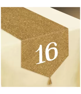 Sweet 16 'Blush' Glitter Fabric Table Runner (1ct)