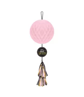 Sweet 16 'Blush' Deluxe Honeycomb Decoration w/ Tassel (1ct)