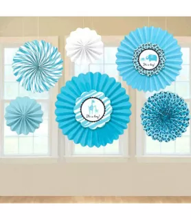 Sweet Safari Boy Paper Fan Decorations (6pc)