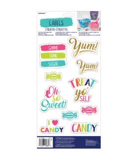 Happy Birthday 'Sweets and Treats' Adhesive Labels (1 sheet)