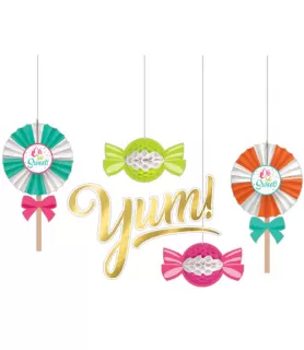 Happy Birthday 'Sweets and Treats' Honeycomb and Fan Decorating Kit (7pc)