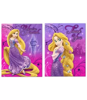 Tangled Sparkle Invitations and Thank You Notes w/ Envelopes (8ct ea.)