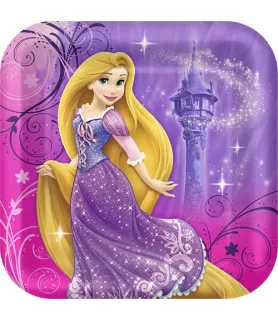 Tangled Sparkle Large Square Paper Plates (8ct)