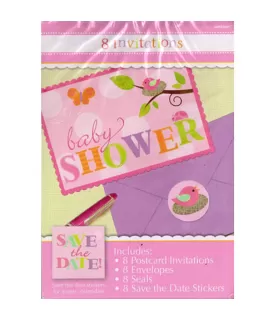 Tweet Baby Girl Invitations w/ Envelopes (8ct)