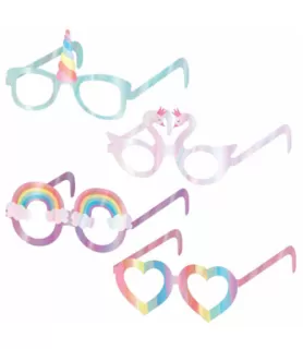 Happy Birthday 'Magical Rainbow' Paper Glasses / Favors (8ct)