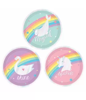 Happy Birthday 'Magical Rainbow' Small Paper Plates (8ct, 3 designs)