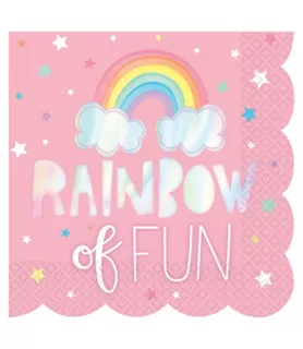 Happy Birthday 'Magical Rainbow' Scalloped Lunch Napkins (16ct)