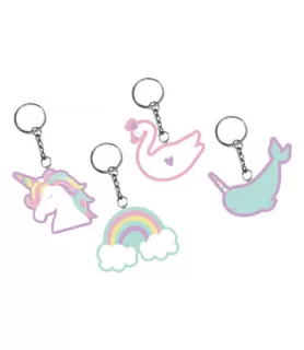 Happy Birthday 'Magical Rainbow' Keychains / Favors (8ct)