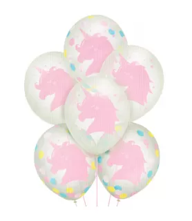 Happy Birthday 'Magical Rainbow' Confetti-Filled Latex Balloons (6ct)