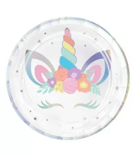 Unicorn 'Believe in Magic' Large Paper Plates (8ct)