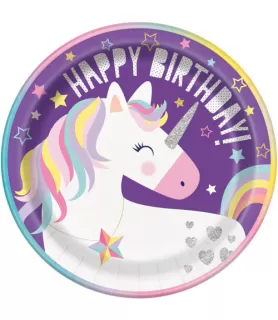 Pastel Unicorn Large Paper Plates (8ct)