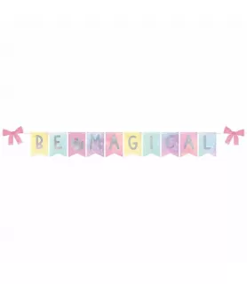 Unicorn 'Enchanted Unicorn' Iridescent Foil Cardboard Hanging Banner (1ct)