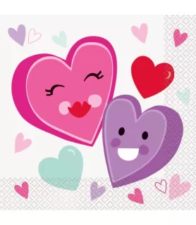 Valentine's Day 'Smiling Hearts' Lunch Napkins (16ct)