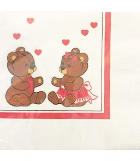 Valentine's Day 'Vintage Teddy Bears' Small Napkins (16ct)