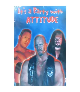 WWF Wrestling Vintage 1999 'Attitude Era' Invitations w/ Envelopes (8ct)