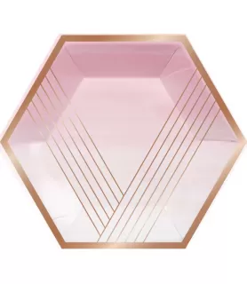 Wedding and Bridal 'Rose All Day' Large Foil Paper Plates (8ct)