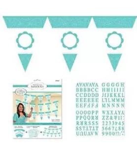 Robin's Egg Damask Customizable Banner Kit (144pc)