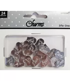 Wedding and Bridal 'Love' Metal Heart Charms (24pcs)