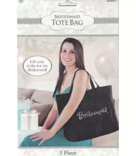 Wedding and Bridal Black Bridesmaid Canvas Tote Bag (1ct)