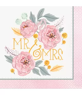 Wedding and Bridal 'Painted Floral' Small Napkins (16ct)
