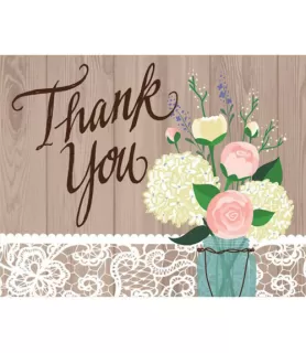 Wedding 'Rustic Wedding' Thank You Notes w/ Envelopes (8ct)