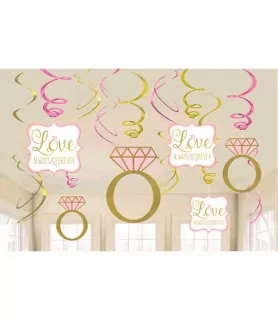 Sparkling Wedding Hanging Swirl Decorations (12pc)