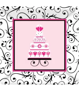 Wedding and Bridal 'Sweet Wedding' Extra Large Paper Plates (18ct)