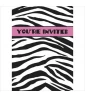 Zebra Stripes 'Pink and Black' Invitations w/ Env. (8ct) Zebra Stripes 'Pink and Black' Invitations w/ Env. (8ct)