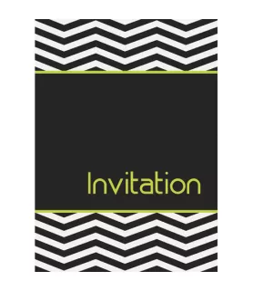 Zig Zag Birthday Invitations w/ Envelopes (8ct)