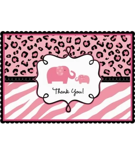 Sweet Safari Girl Thank You Notes w/ Env. (20ct)