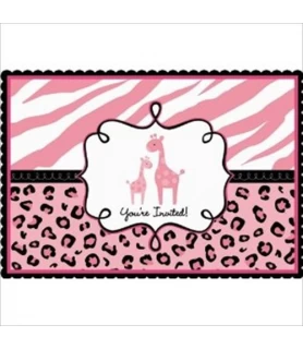 Sweet Safari Girl Invitations w/ Env. (20ct)