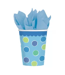 1st Birthday 'Sweet Lil' Cupcake Boy' 9oz Paper Cups (18ct)