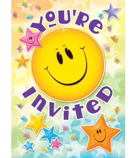 Happy Birthday 'Stars and Smiles' Invitations w/ Envelopes (8ct)