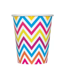 Rainbow Chevron 9oz Paper Cups (8ct)