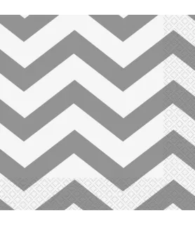 Silver Chevron Lunch Napkins (16ct)