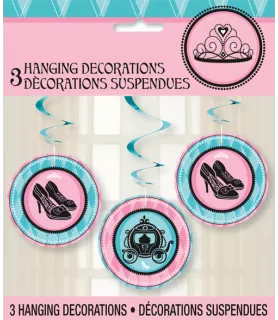 Fairytale Princess Hanging Swirl Decorations (3ct)