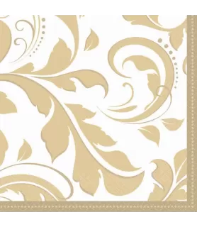Wedding 'Gold Elegant Scroll' Small Napkins (16ct)